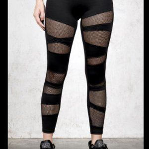 disturbia black fishnet mesh workout leggings